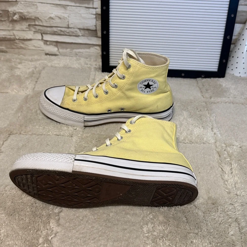 CONVERSE Kids' Chuck Taylor All Star Eva Lift High-top Sneakers In Yellow